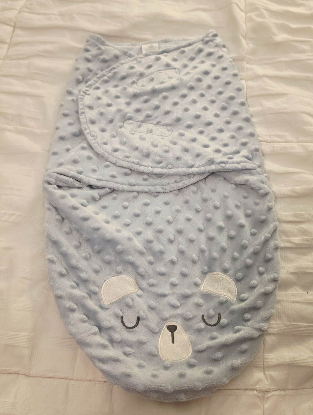 KYLE AND DEENA New York Baby Snuggle Swaddle 3-6 Months Blue Bear Soft Cozy Cute